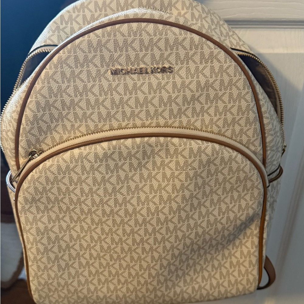 Michael Kors Cream Monogram Backpack